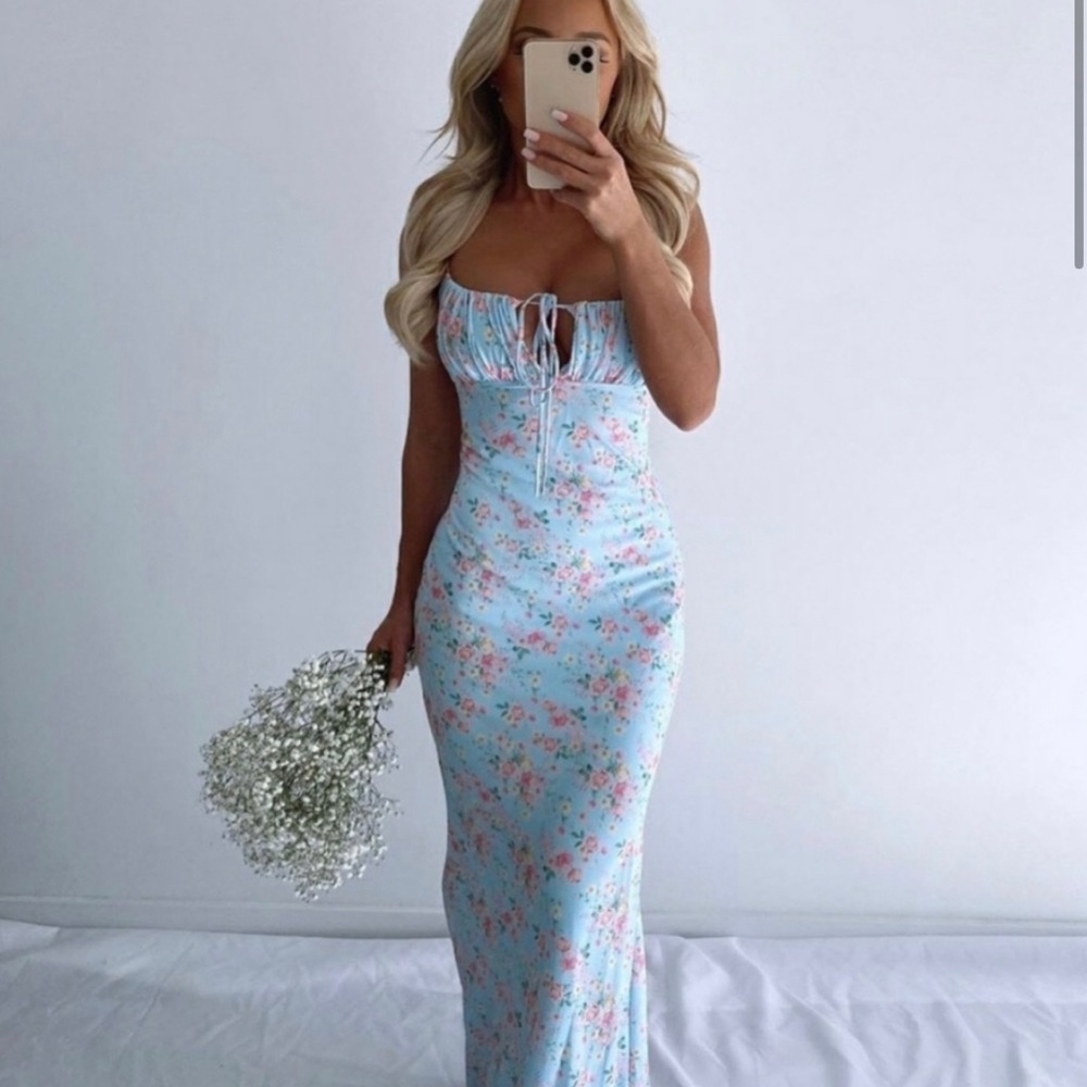 House of CB Raphael blue floral dress